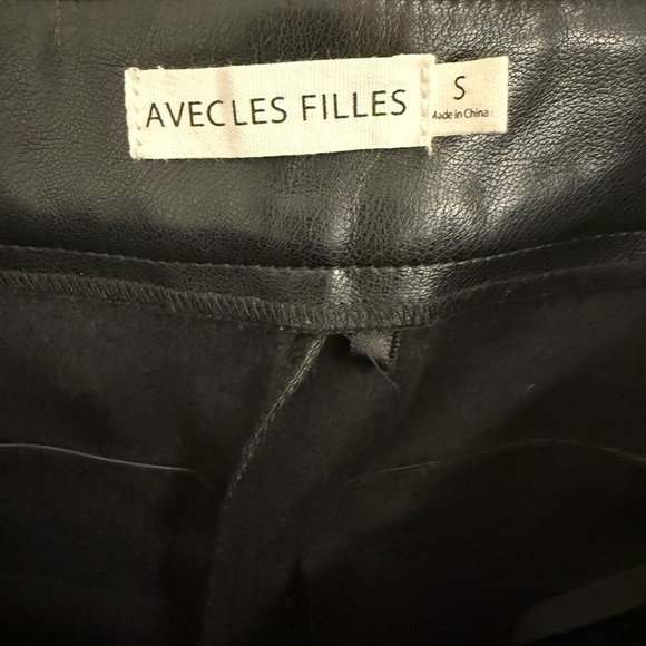 Avec Les Filles Black Vegan Leather Pants - Picture 2 of 4
